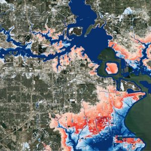 Climate change illustration flood model