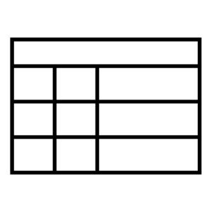 Line drawing icon of a spreadsheet table