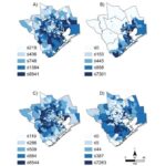 Graph showing population data maps of Houston, Texas
