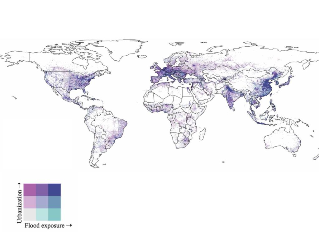 Urbanizing the floodplain urbanisation vs exposure map