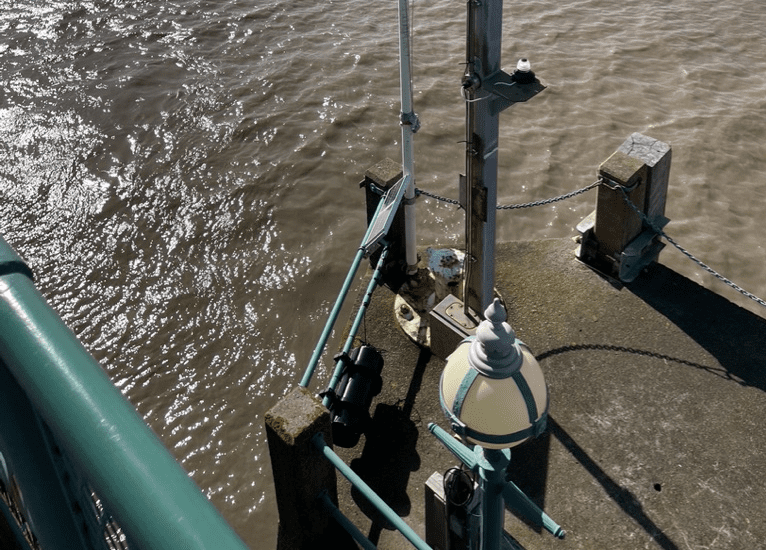 Tide gauge on Clevedon Pier