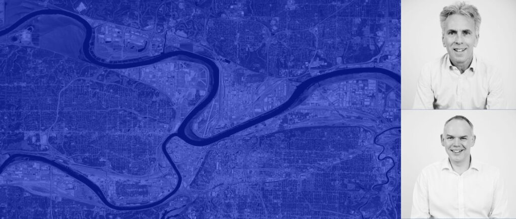 Risk Scores video thumbnail - flood map image and speaker headshots