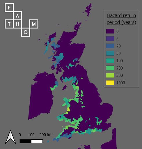 UK inland flood event - Fathom flood data - Cat model