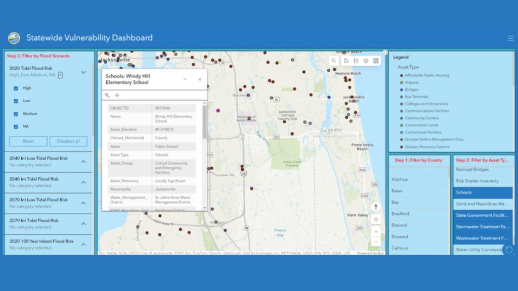 Florida Department of Environmental Protection - Statewide vulnerability dashboard