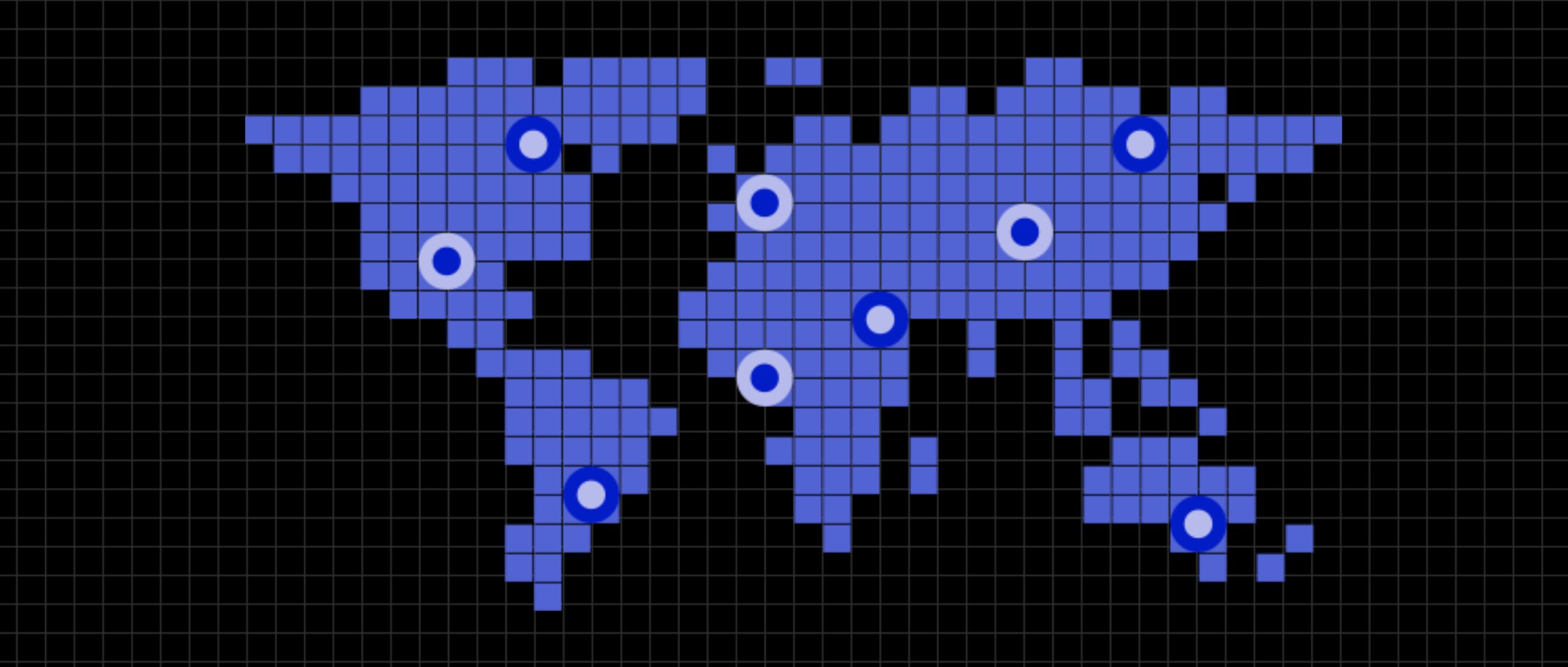 Global Flood Cat - pixelised map of the world with data points