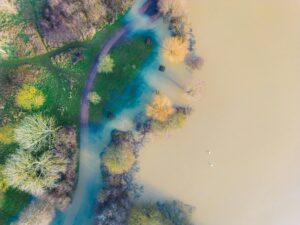 Aerial view floodplain - Pexels Mark A Jenkins