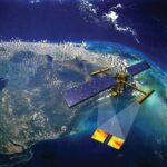 Artist's impression of SWOT satellite in orbit