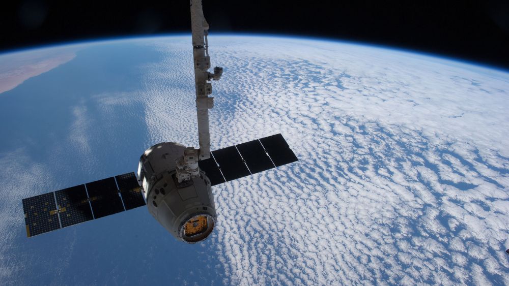 A satellite in orbit