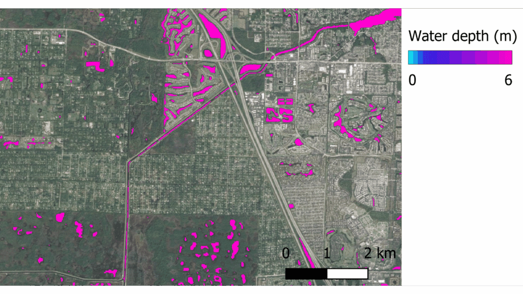 1-in-20 year flood - fluvial - defended - Palm Beach County, FL