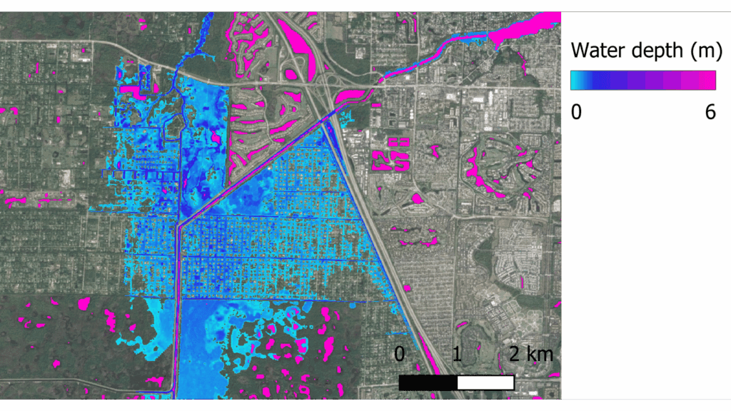 1-in-20 year flood - fluvial - undefended - Palm Beach County, FL
