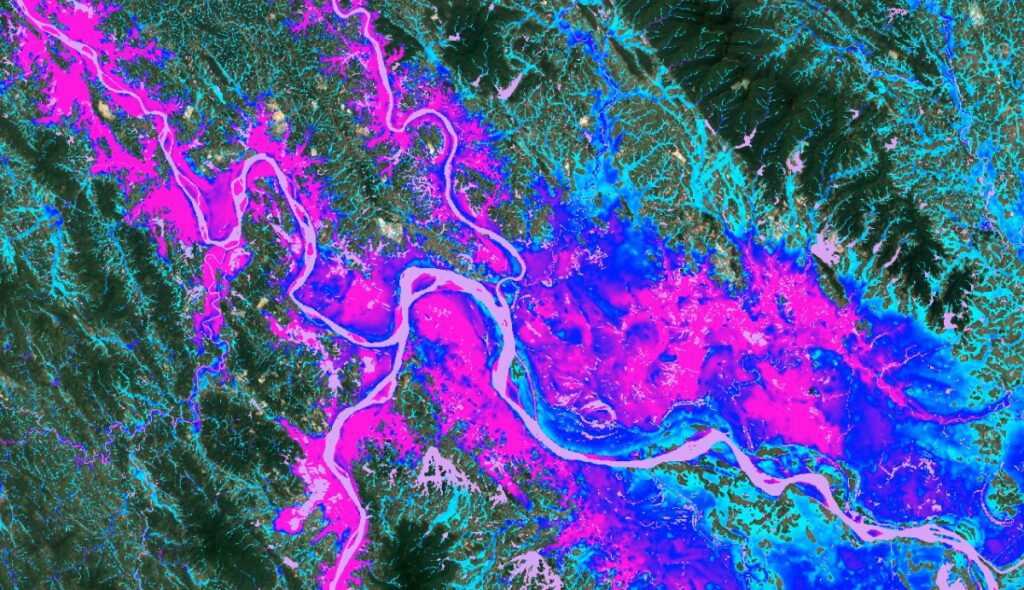 Global Flood Map simulation in Thailand