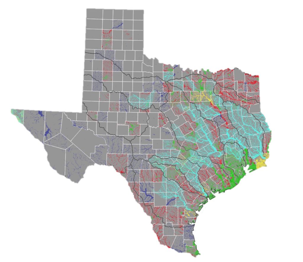 Floodplain map of Texas