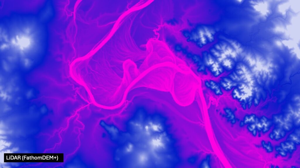 FathomDEM+ - FathomDEM + LiDAR data visual comparison