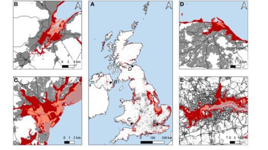 Sav et al Nature comms, diagram of UK flooding in 2300